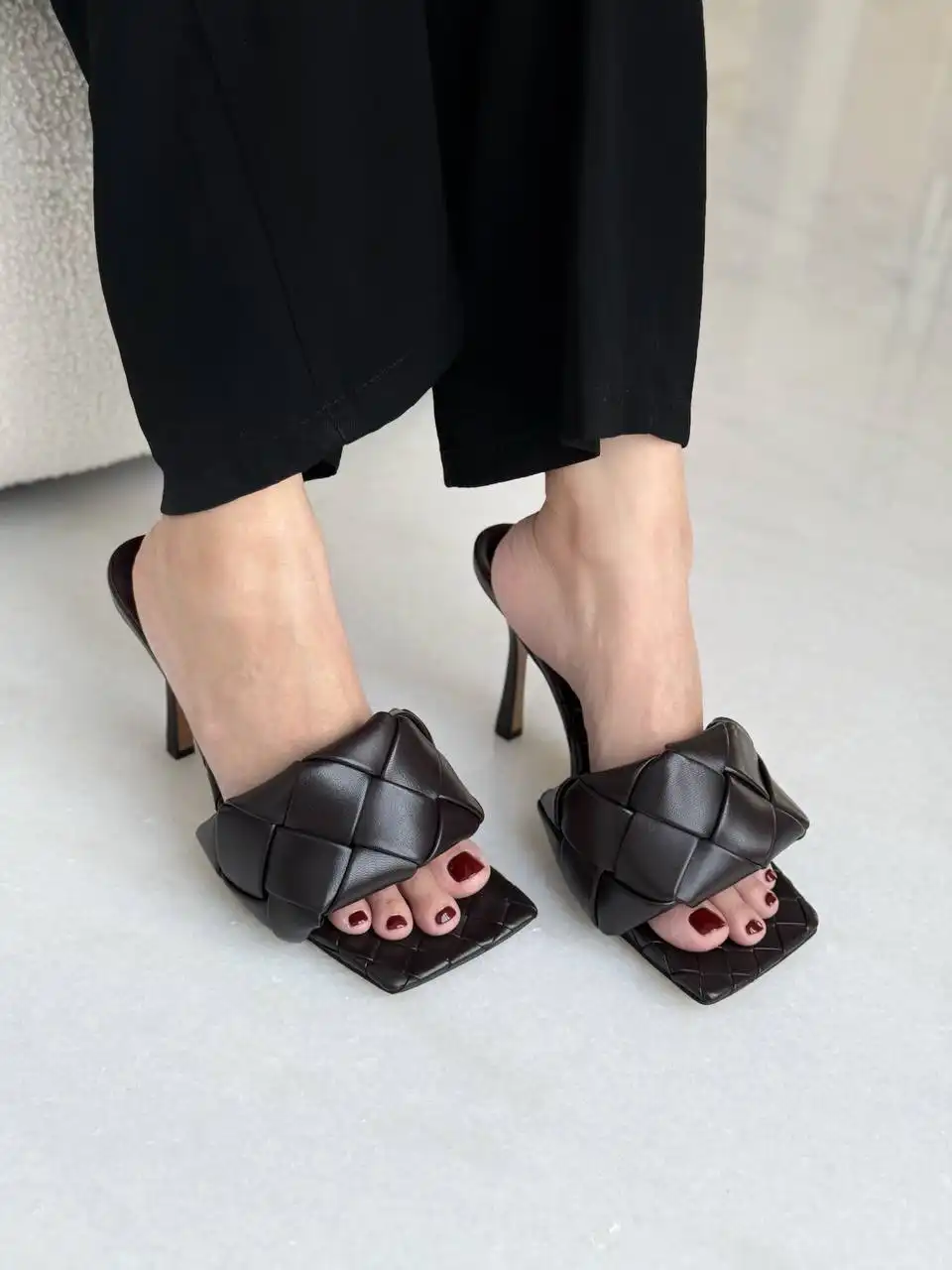 Bottega Veneta Bottega Heels Pelle S.gomma Maxi Tubolare Nappa Fondente