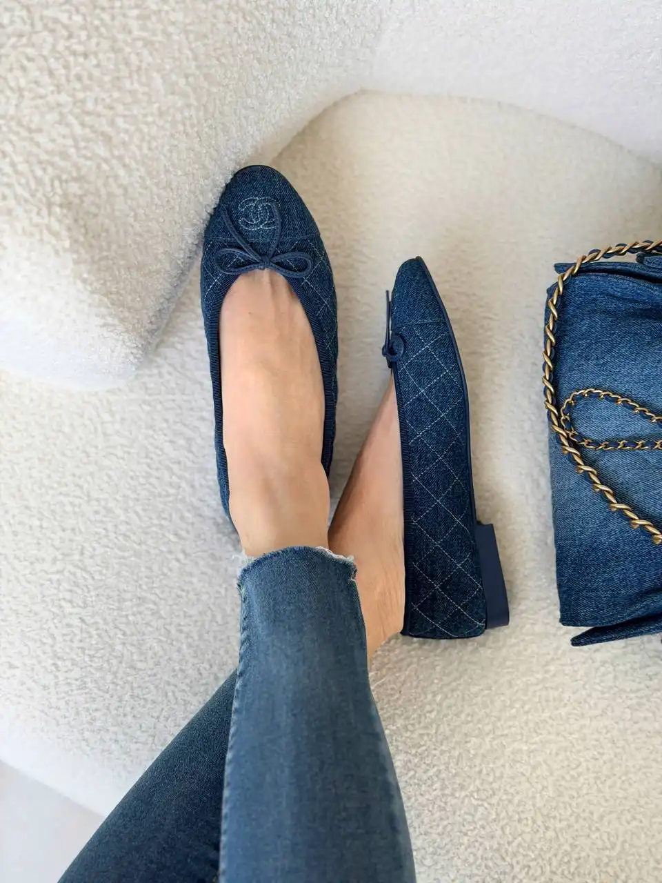 Chanel Ballerine Denim Quilted Flats - photo 4