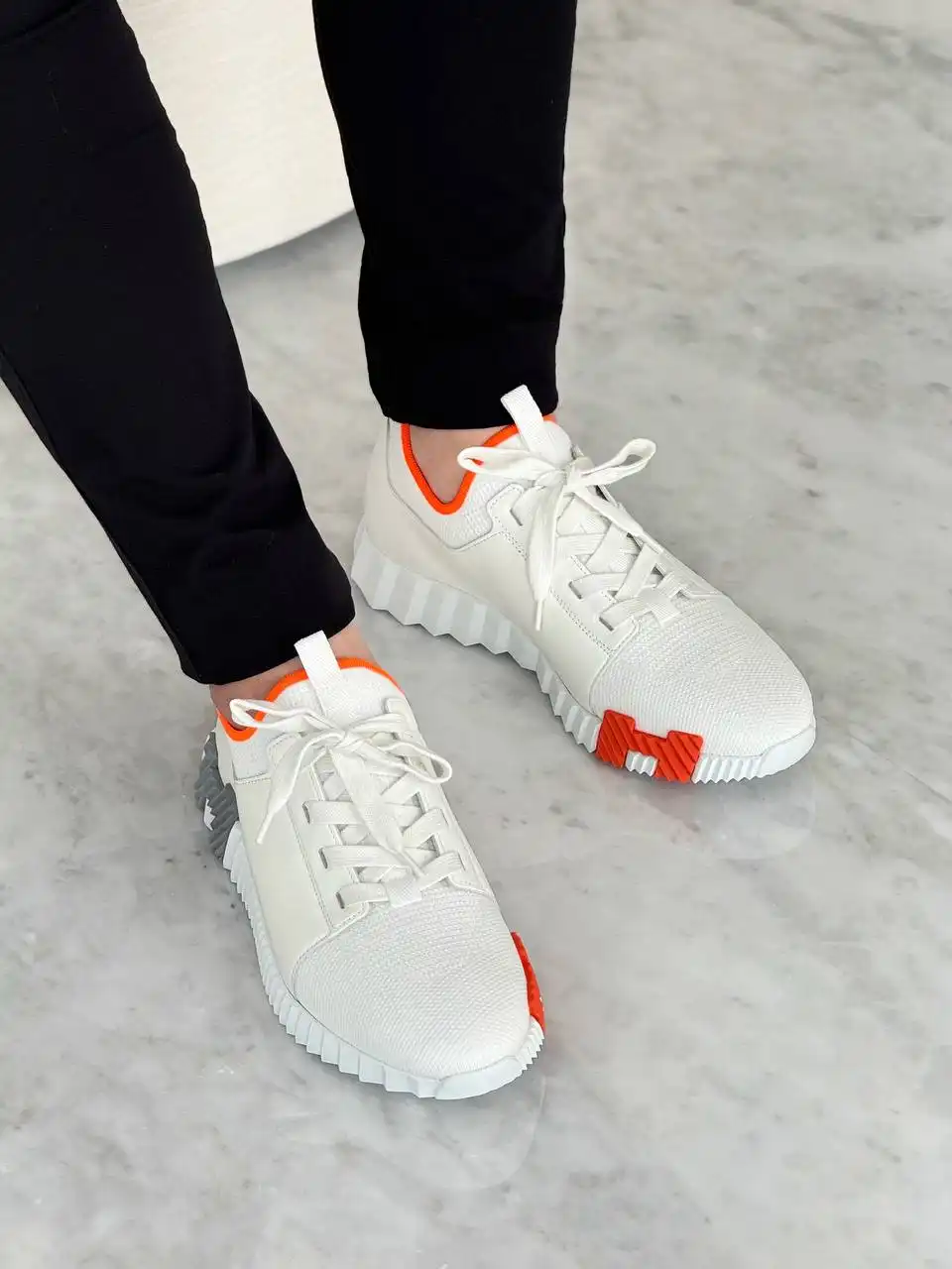 Hermes Hermes Sneakers Depart White / Orange Grey