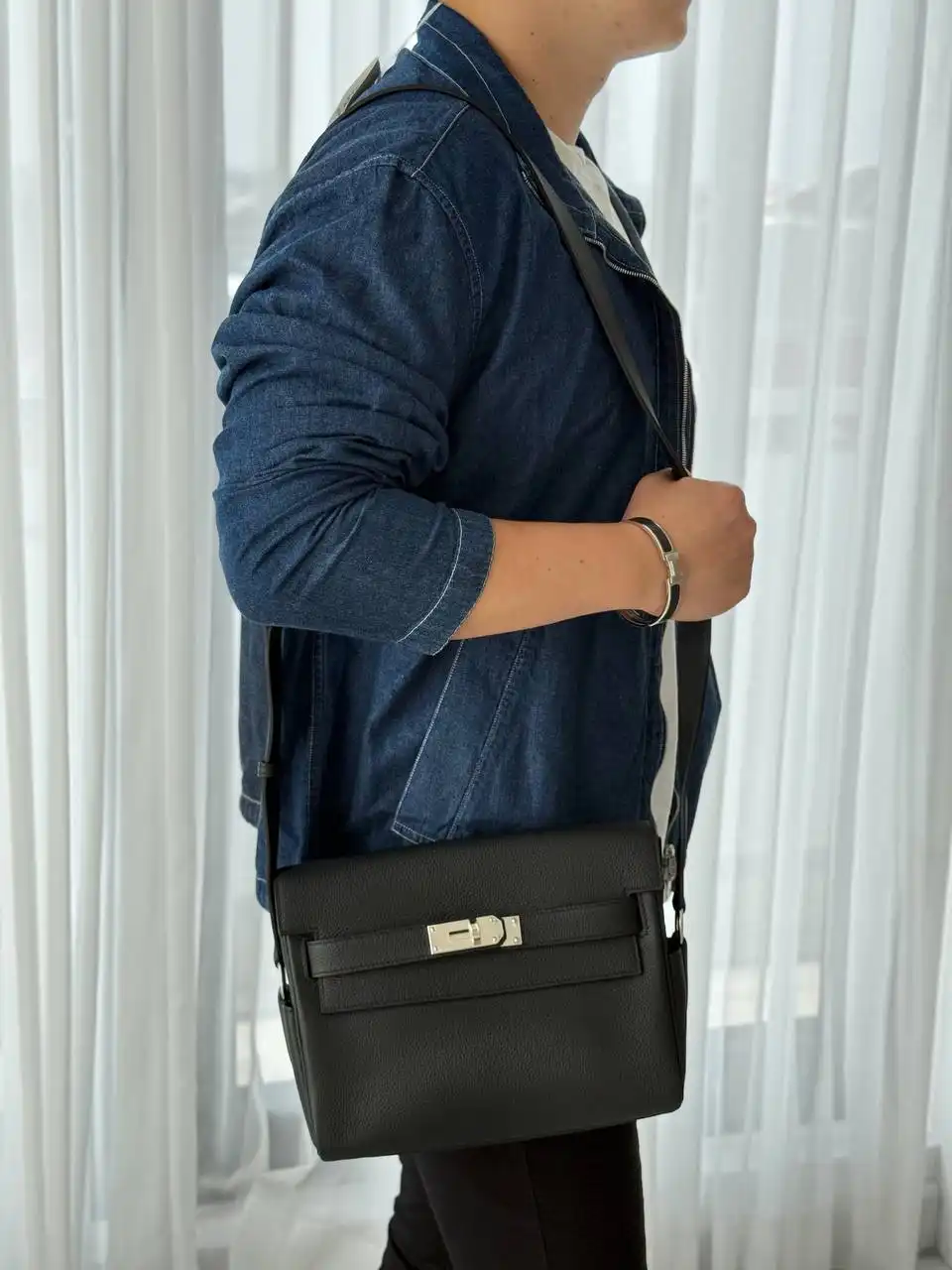 Hermes Kelly Messenger Togo Black PHW - photo 4