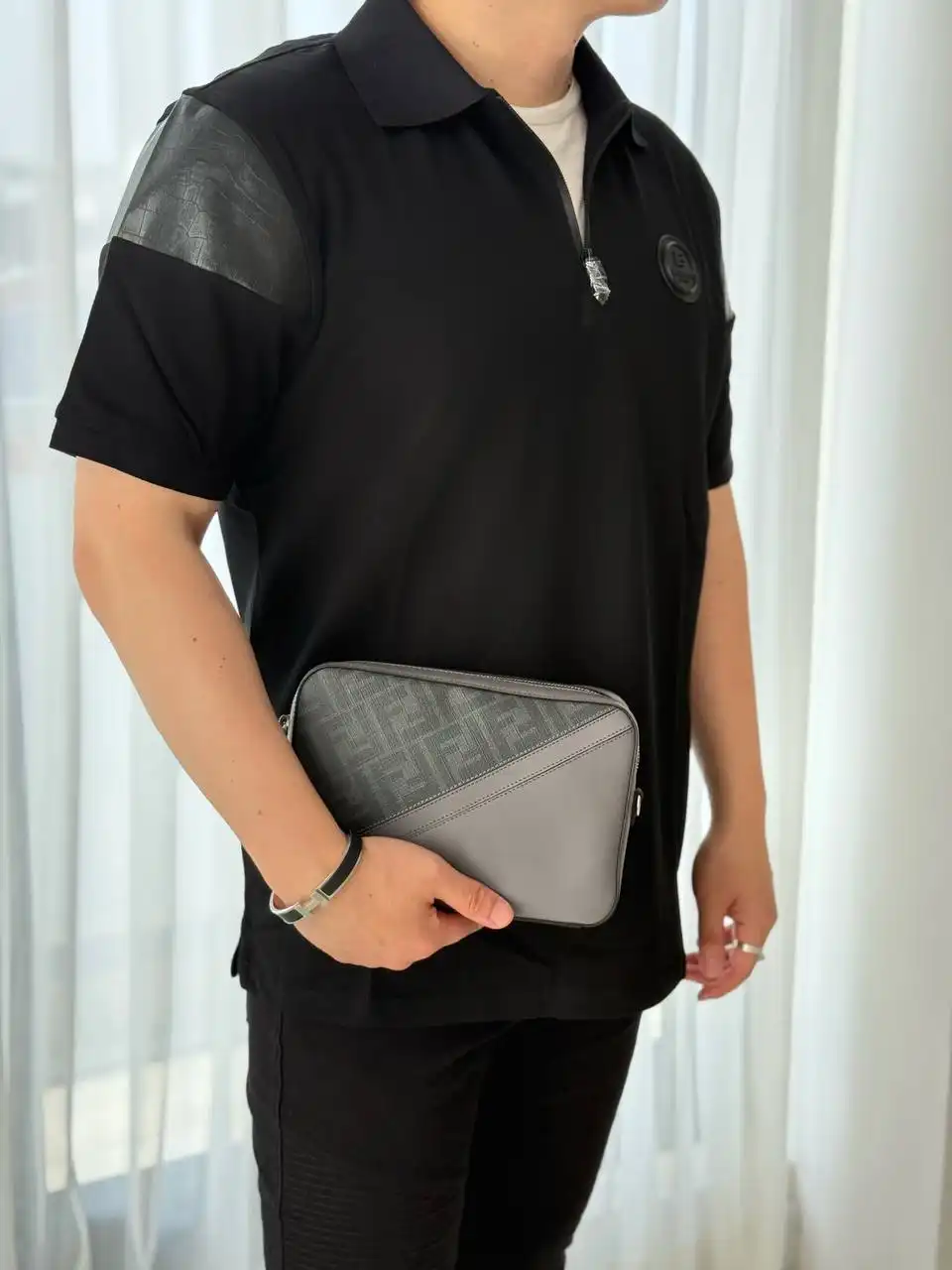 Fendi Diagonal FF Jacquard Camera Case Bag Grey - photo 5