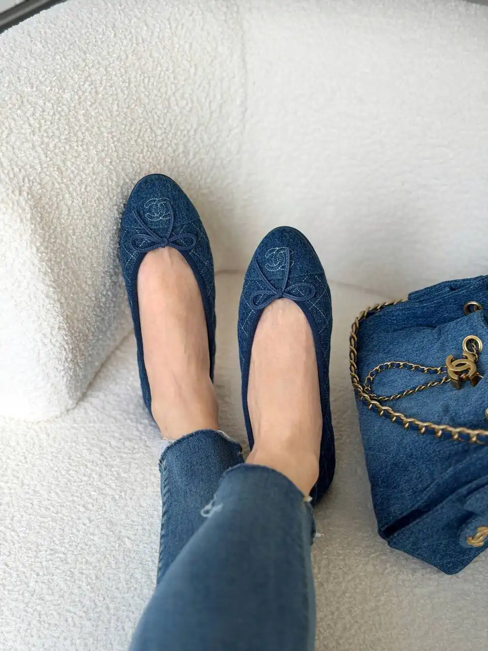 Chanel Ballerine Denim Quilted Flats - photo 3