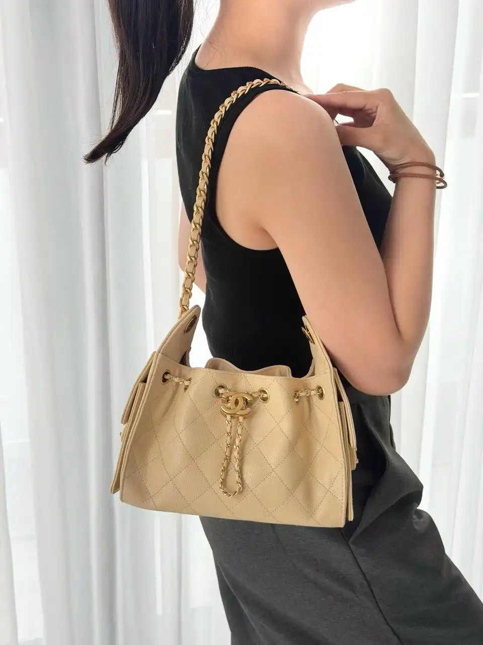 Chanel 25 / C25 Mini Beige Caviar 2026 GHW - photo 3