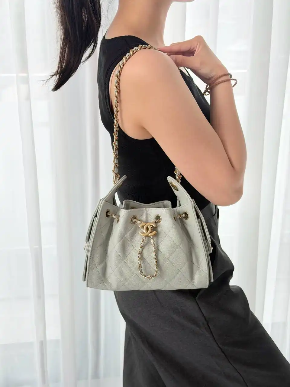 Chanel 25 / C25 Mini Sage 2026 Caviar GHW - photo 3