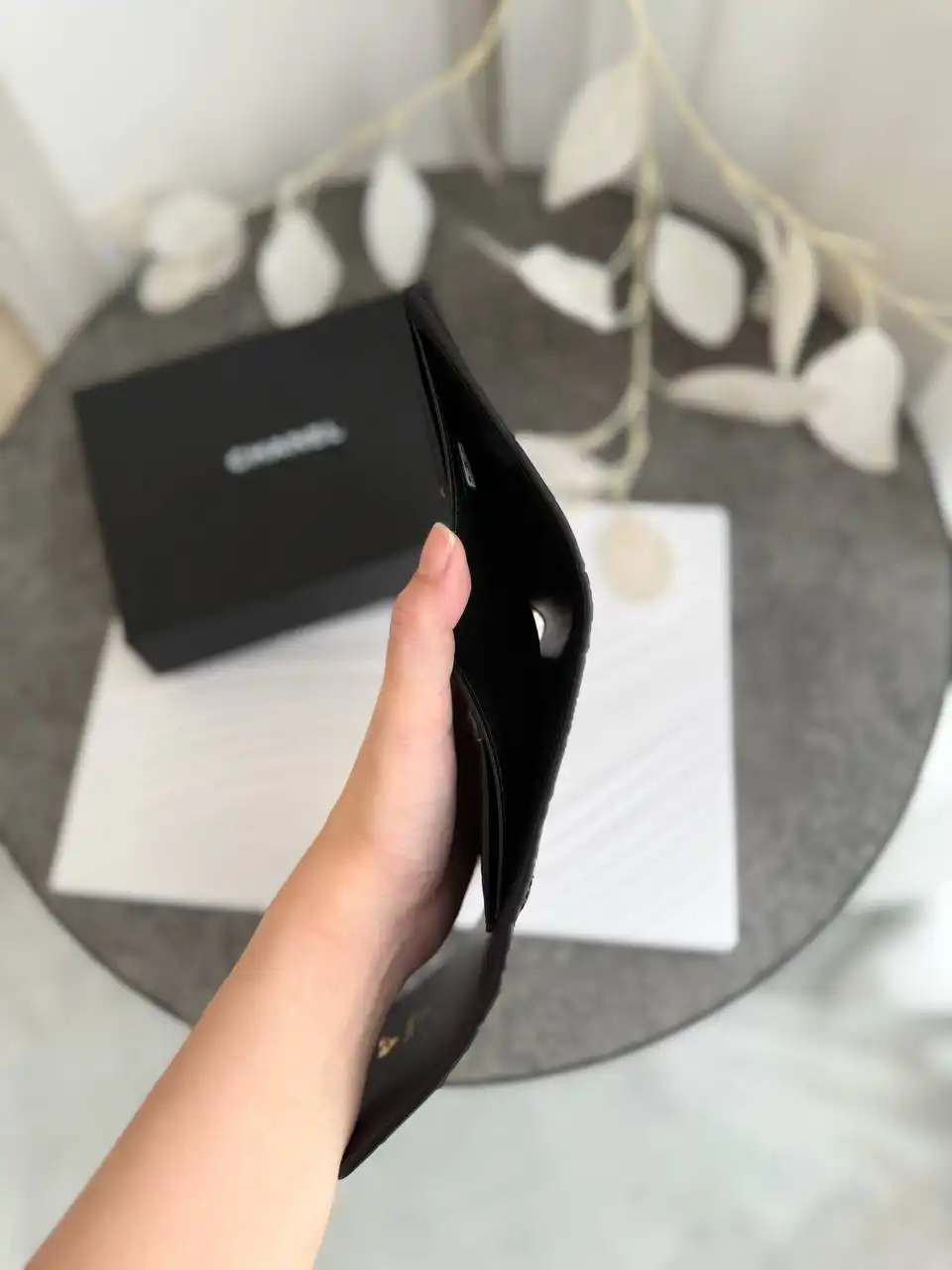 Chanel Small Wallet Trifold Croco Black GHW - photo 4