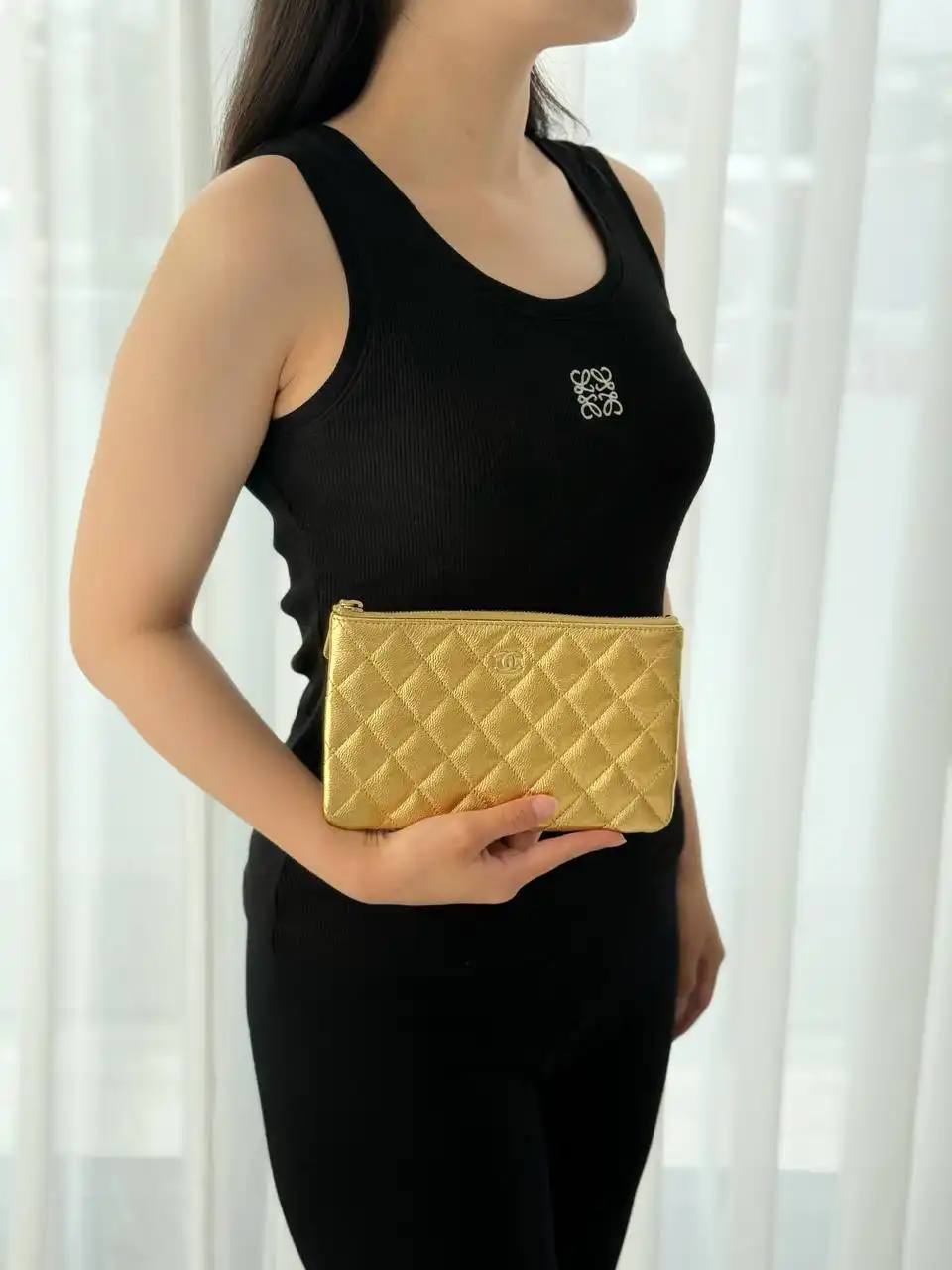 CHANEL Chanel Small Ocase Shinny Gold GHW