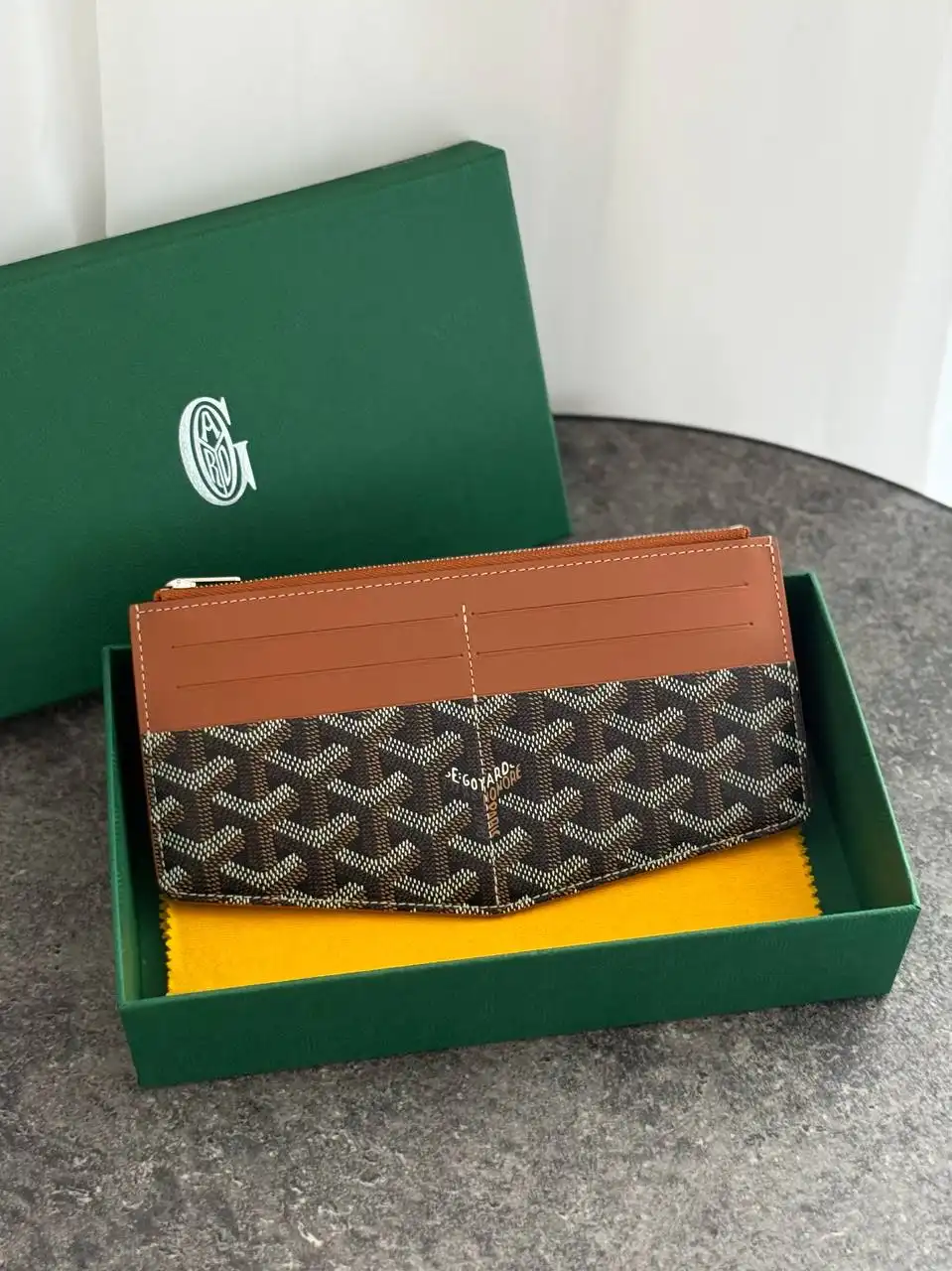 GOYARD Goyard Louise Wallet Black Tan