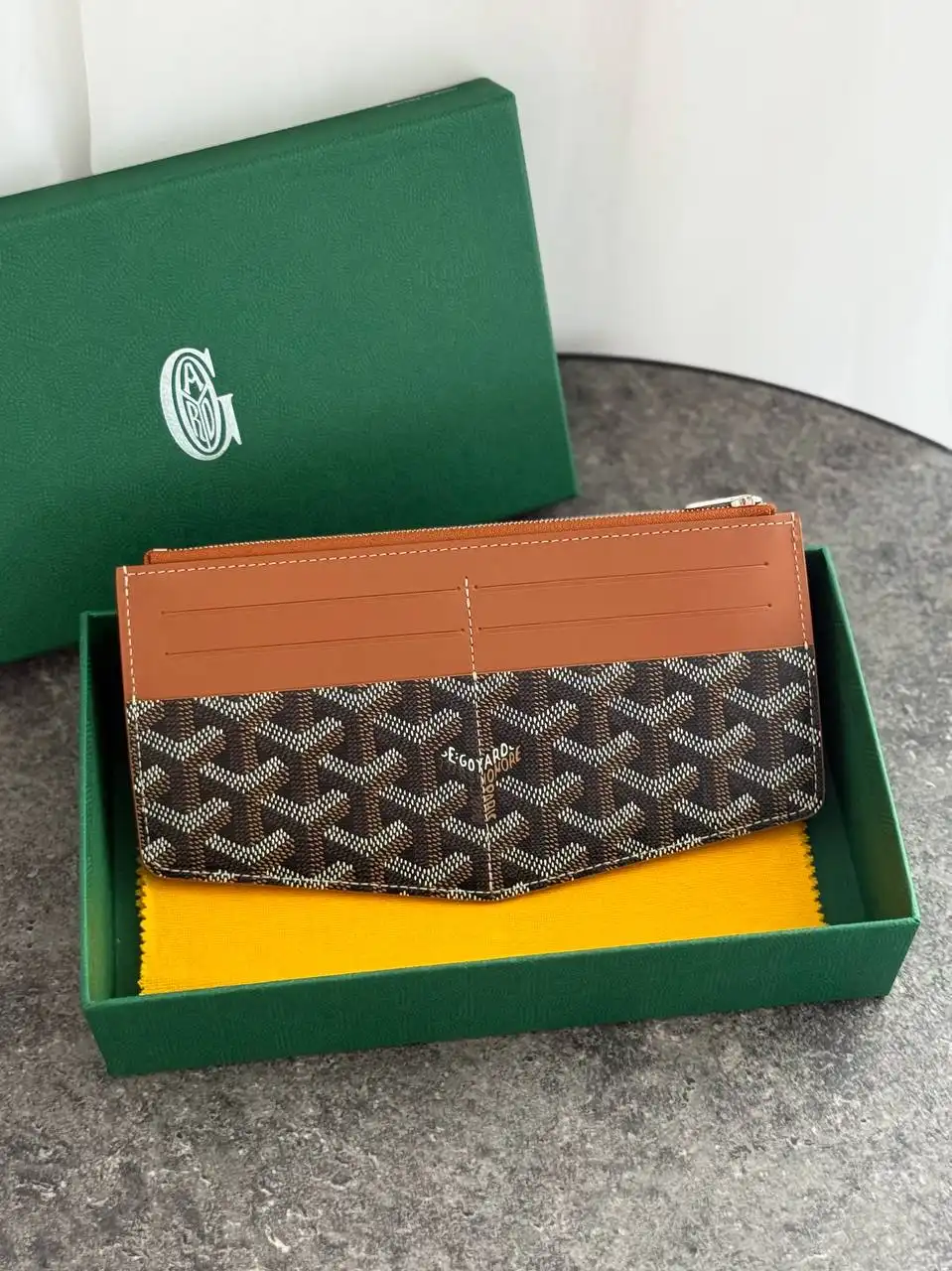 GOYARD Goyard Louise Wallet Black Tan