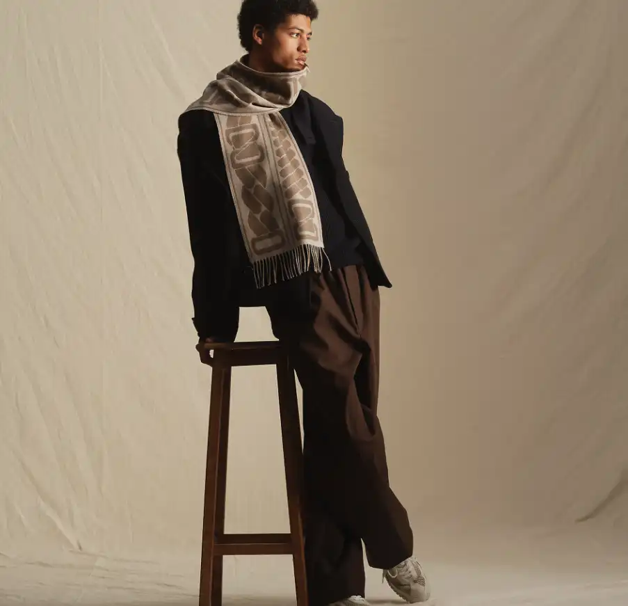 Hermes Clic Cest Noue Scarf Marron Glace / Craie - photo 5