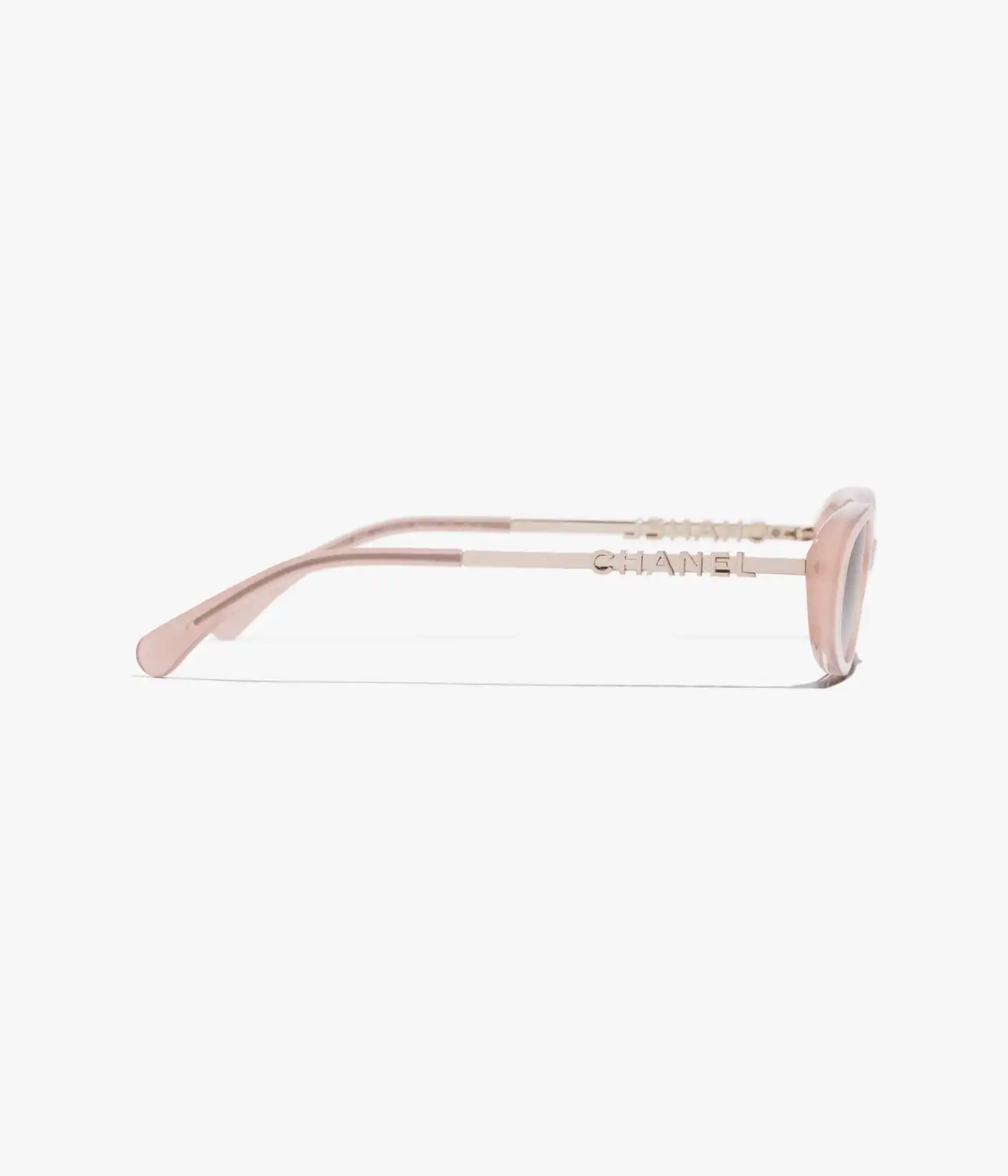 Chanel Oval Sunglasses Frame Acetate & Metal Pink Lenses Beige - photo 5