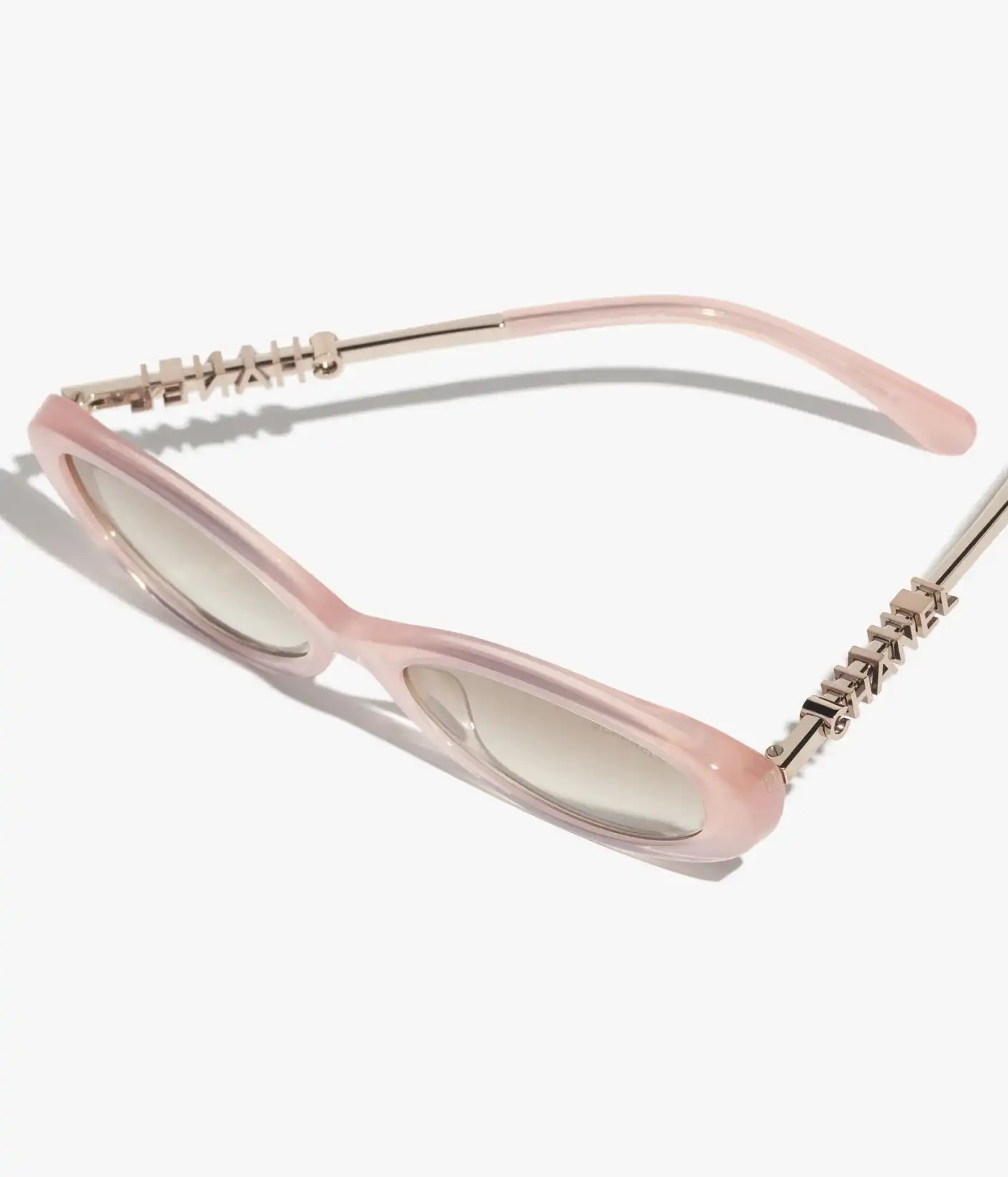 Chanel Oval Sunglasses Frame Acetate & Metal Pink Lenses Beige - photo 6