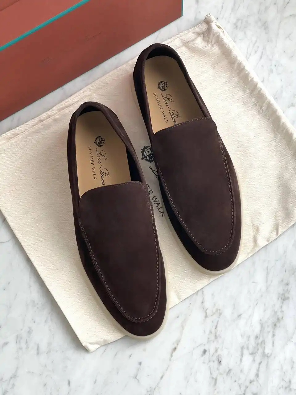 Loro Piana Summer Walk Loafer Suede Classic Chocolate - photo 1