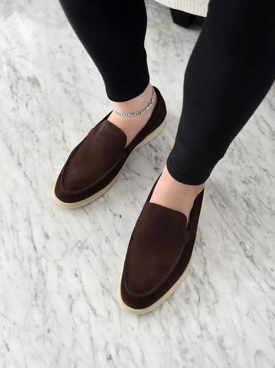Loro Piana Summer Walk Loafer Suede Classic Chocolate - photo 2