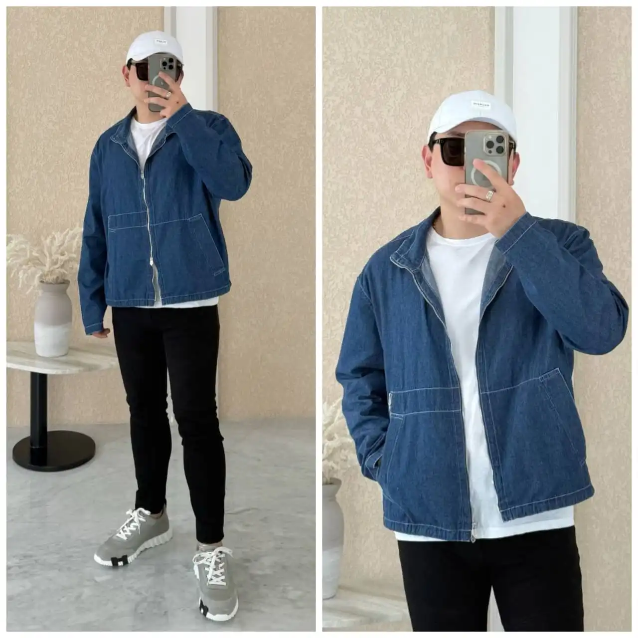 Hermes Hermes Zipped Denim Jacket Shirt Indigo Lave