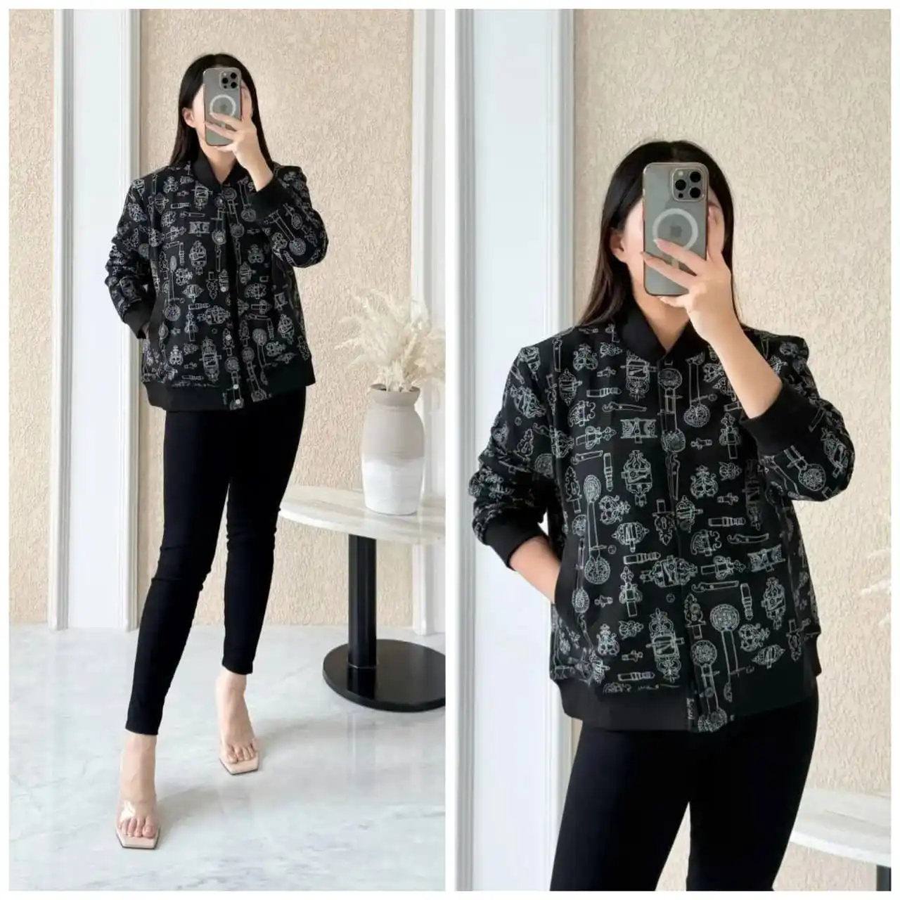 Hermes Hermes Jacket Blouson Inspiration Teddy Imprime Ferronnerie Remix Noir / Black