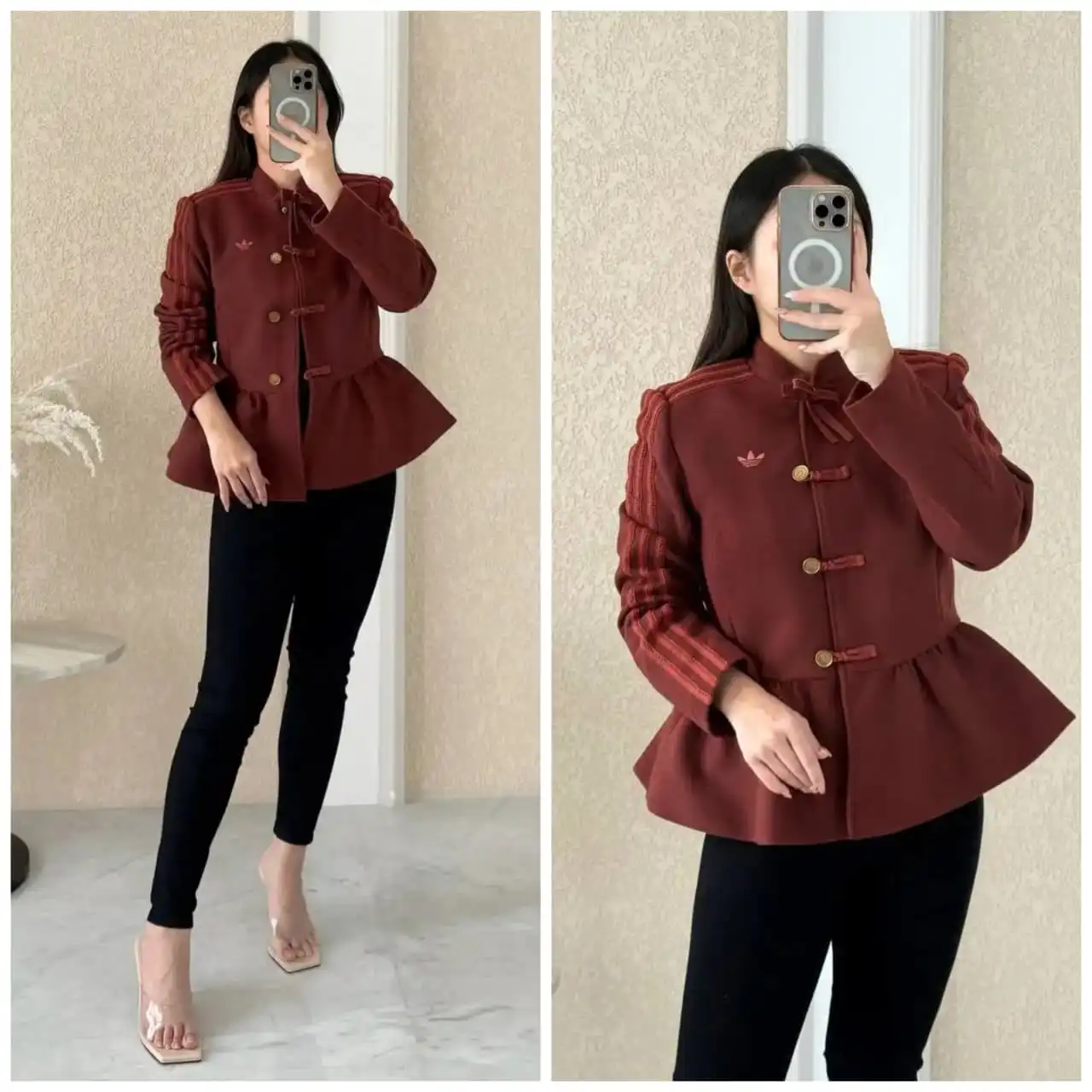 Adidas Peplum Cheongsam Jacket Terracota - photo 1