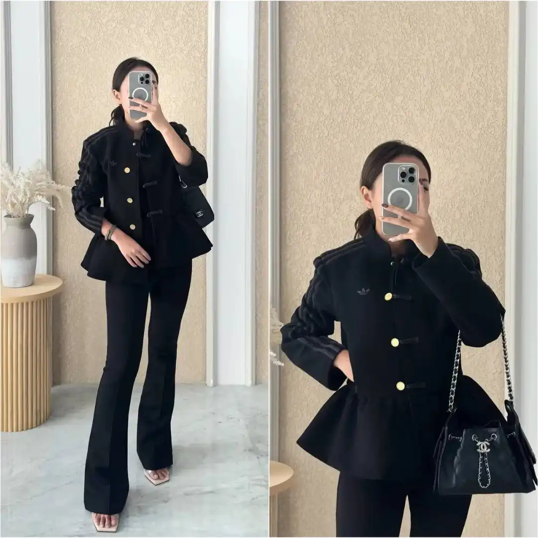 Adidas Adidas Peplum Cheongsam Jacket Black