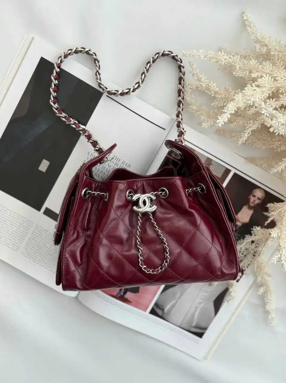 Chanel 25 / C25 Mini Burgundy 2026 SHW - photo 3