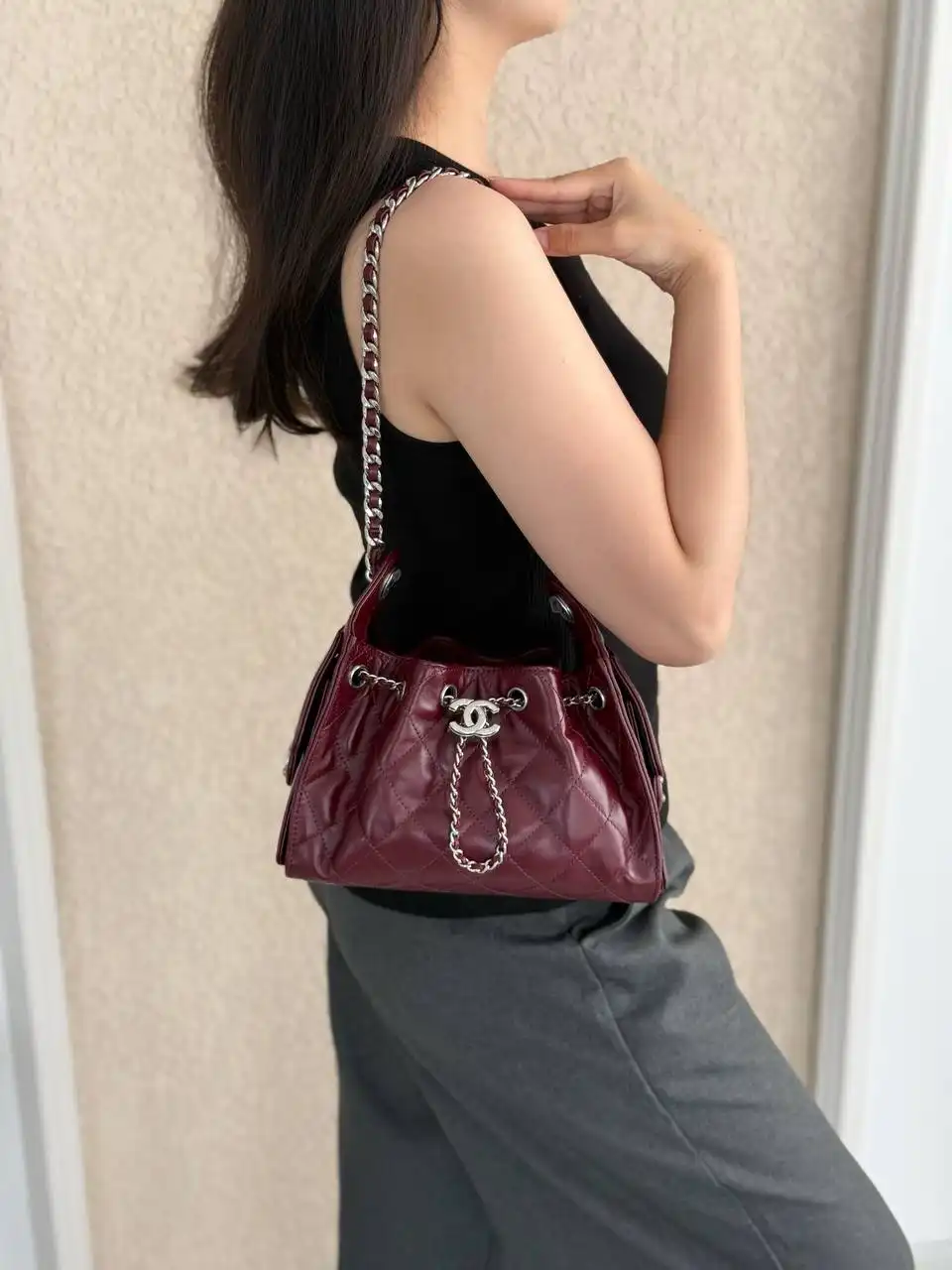 Chanel 25 / C25 Mini Burgundy 2026 SHW - photo 4