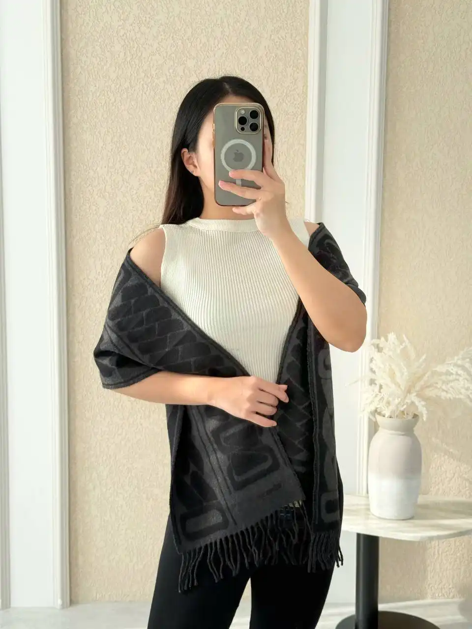 Hermes Clic Cest Noue Scarf Noir / Anthracite - photo 3