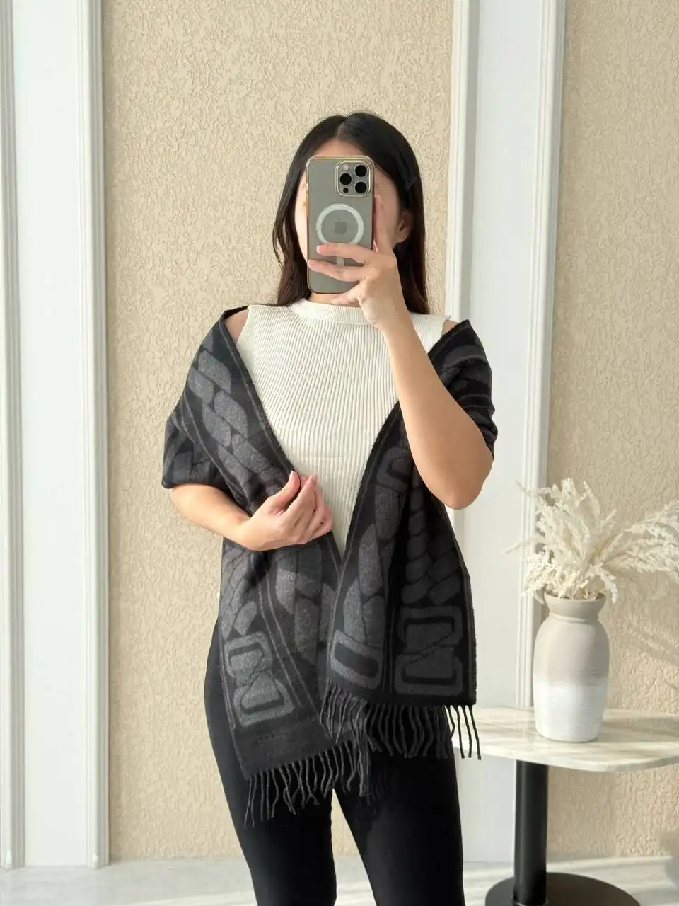 Hermes Clic Cest Noue Scarf Noir / Anthracite - photo 4