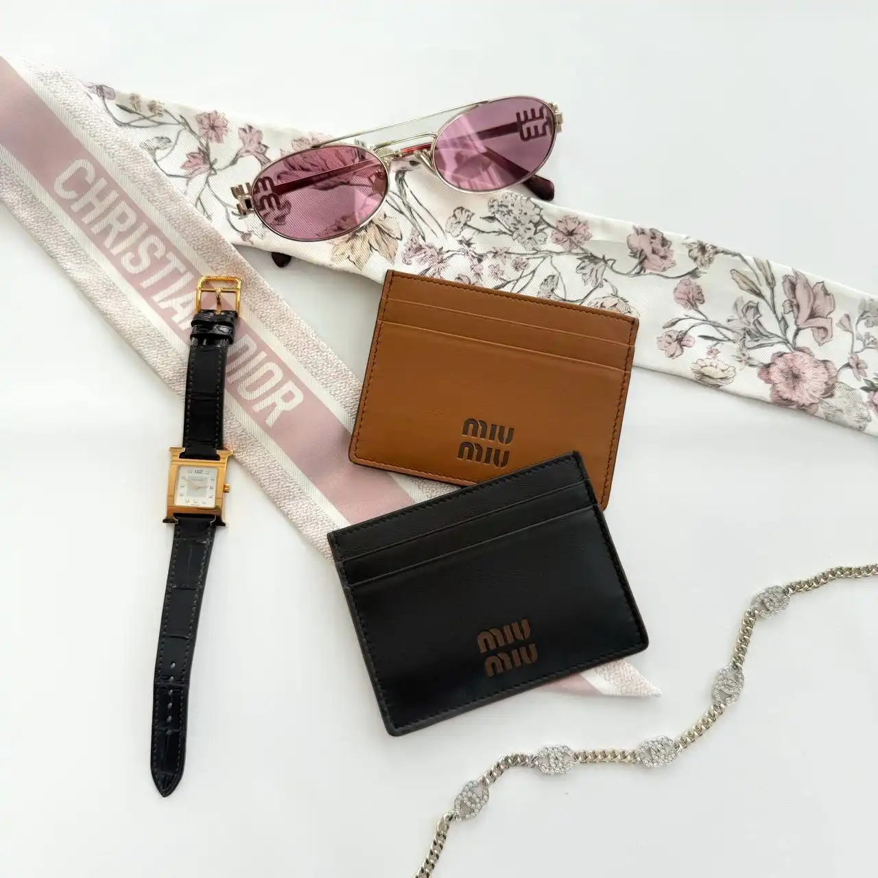 Miu Miu Card Holder Wallet Calf Cognac Brown Logo - photo 4