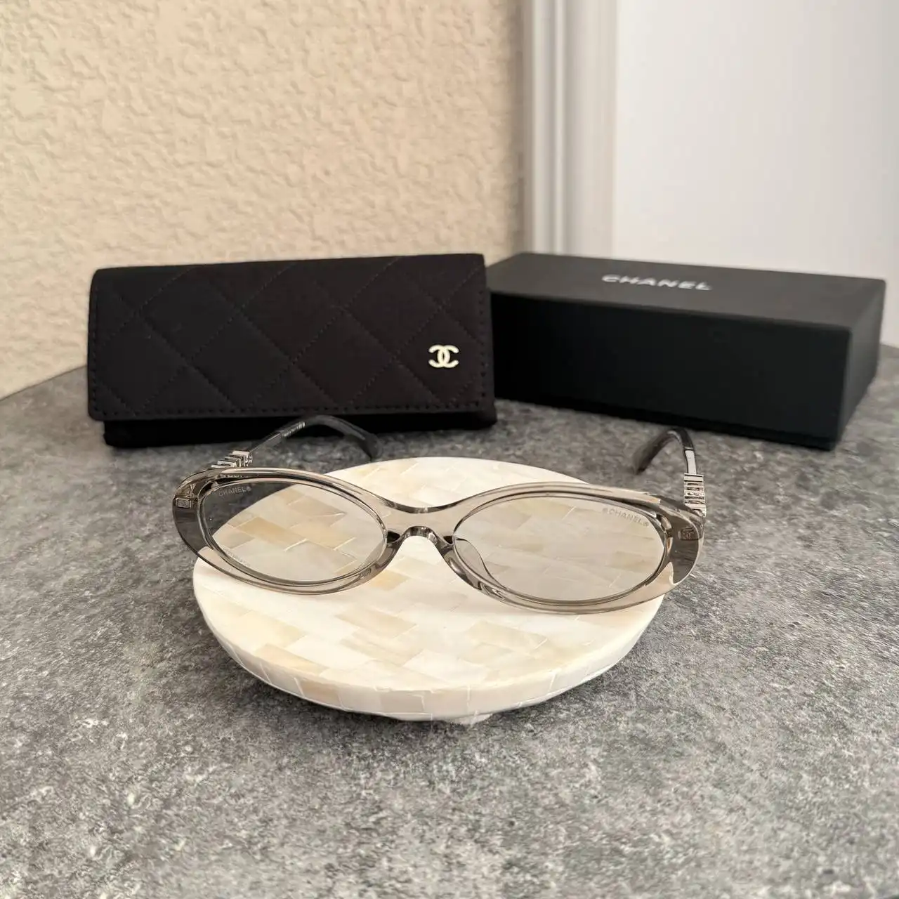 Chanel Oval Sunglasses Frame Acetate & Metal Light Grey - photo 5