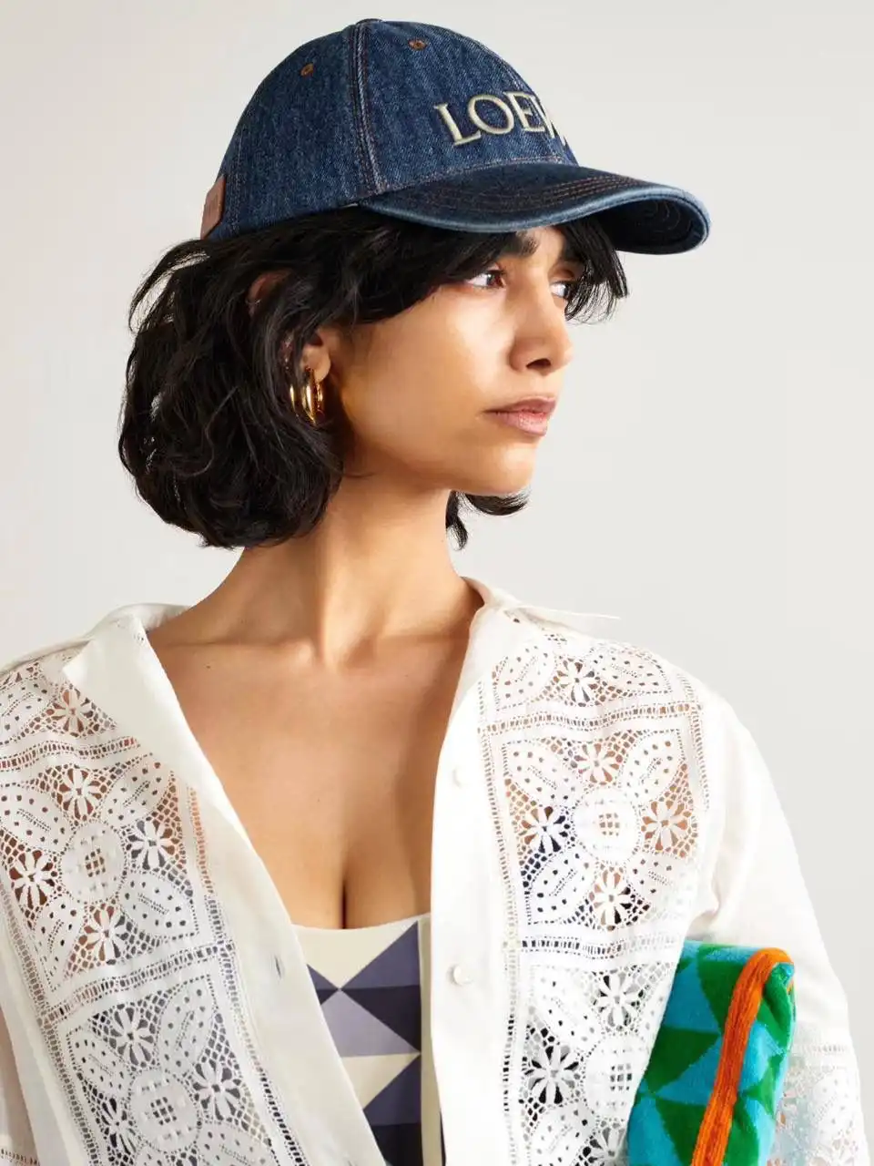 Loewe Cap Logo Embroidery in Denim - photo 3