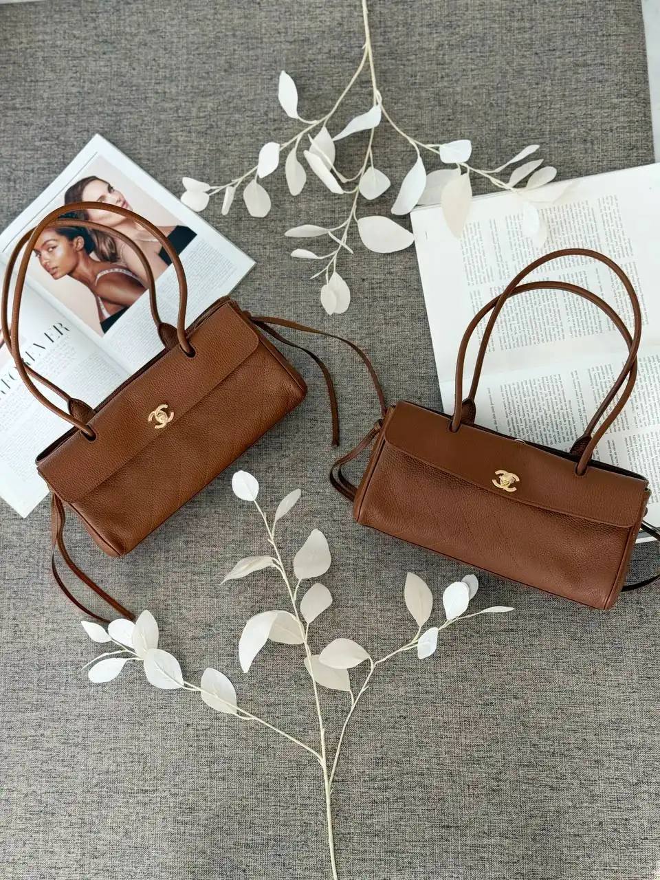 Chanel Baguette East West Tote Bag Small Caramel GHW - photo 6