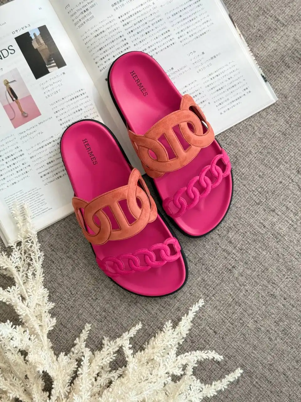 Hermes Extra Sandal Rouge Tomette / Rose Sakura - photo 1