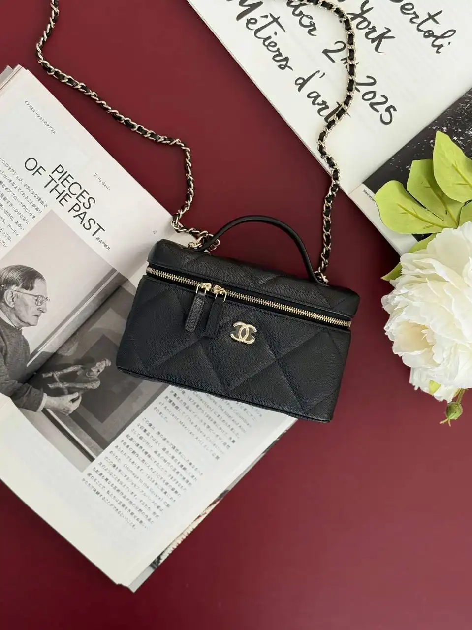 Chanel Vanity Clutch Top Handle Big Square Black Caviar GHW - photo 5