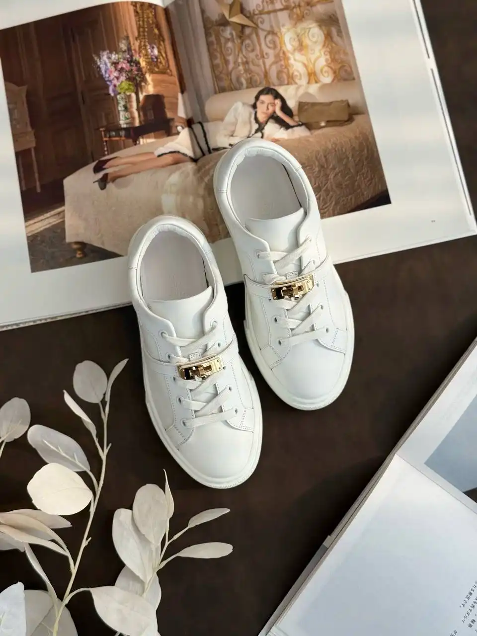 Hermes Day Sneakers White GHW - photo 3