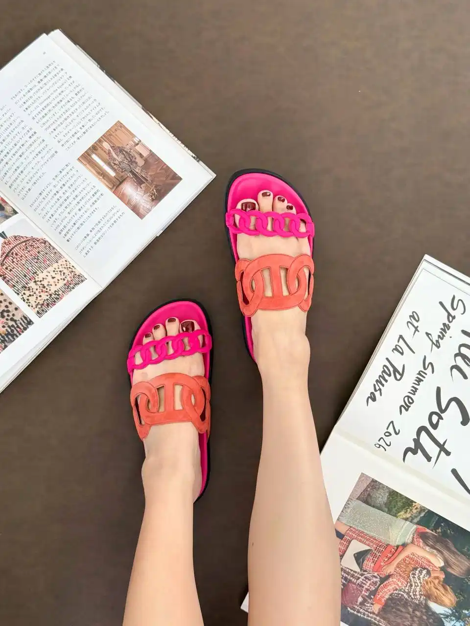 Hermes Extra Sandal Rouge Tomette / Rose Sakura - photo 4