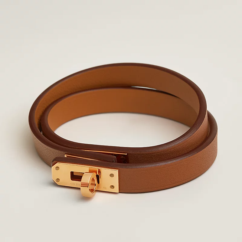 Hermes Mini KDT Kelly Double Tour Bracelet Gold GHW - photo 3