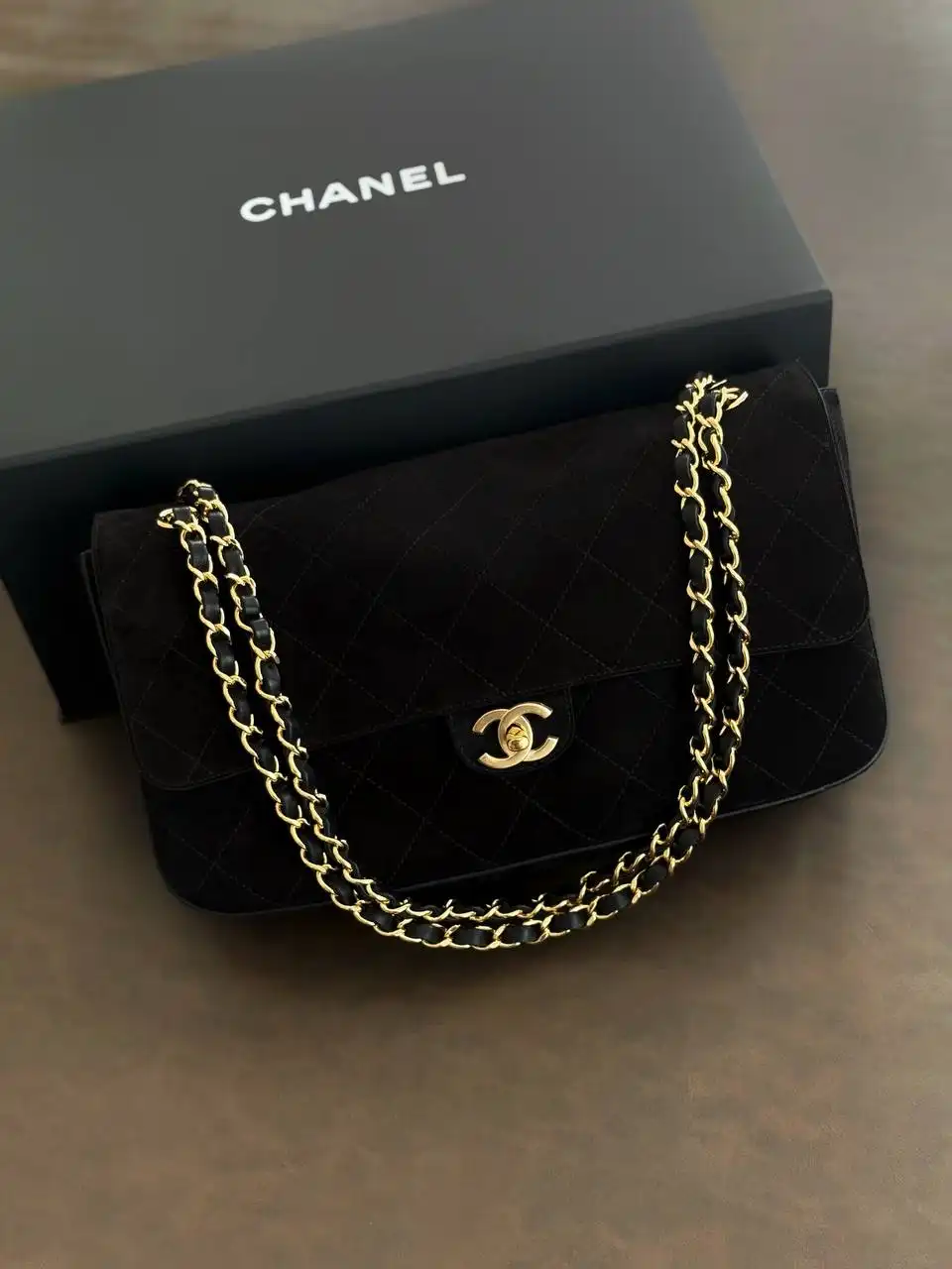 CHANEL Chanel Maxi Flap XL Velvet Black GHW 32cm