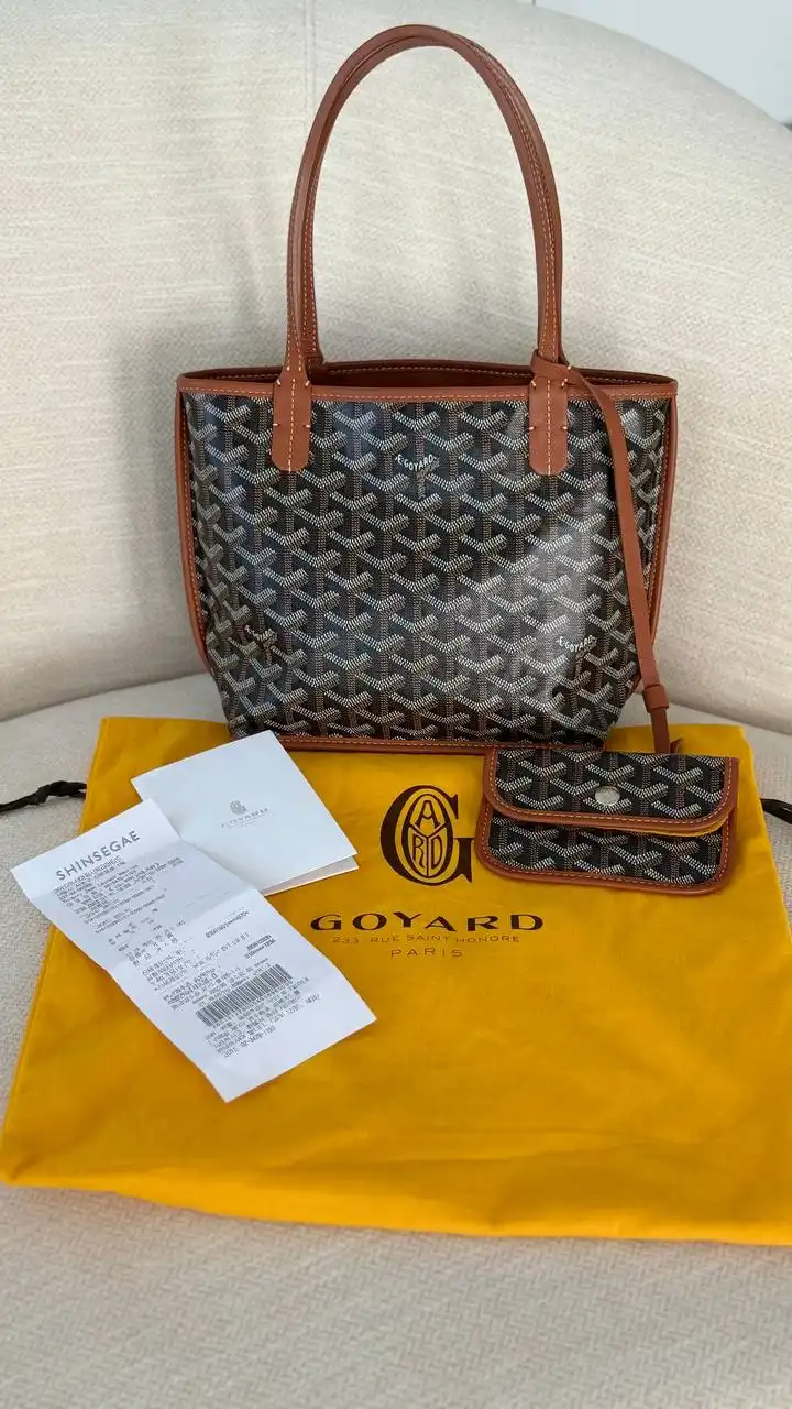 GOYARD Preloved Goyard Mini Anjou Bag Black tan