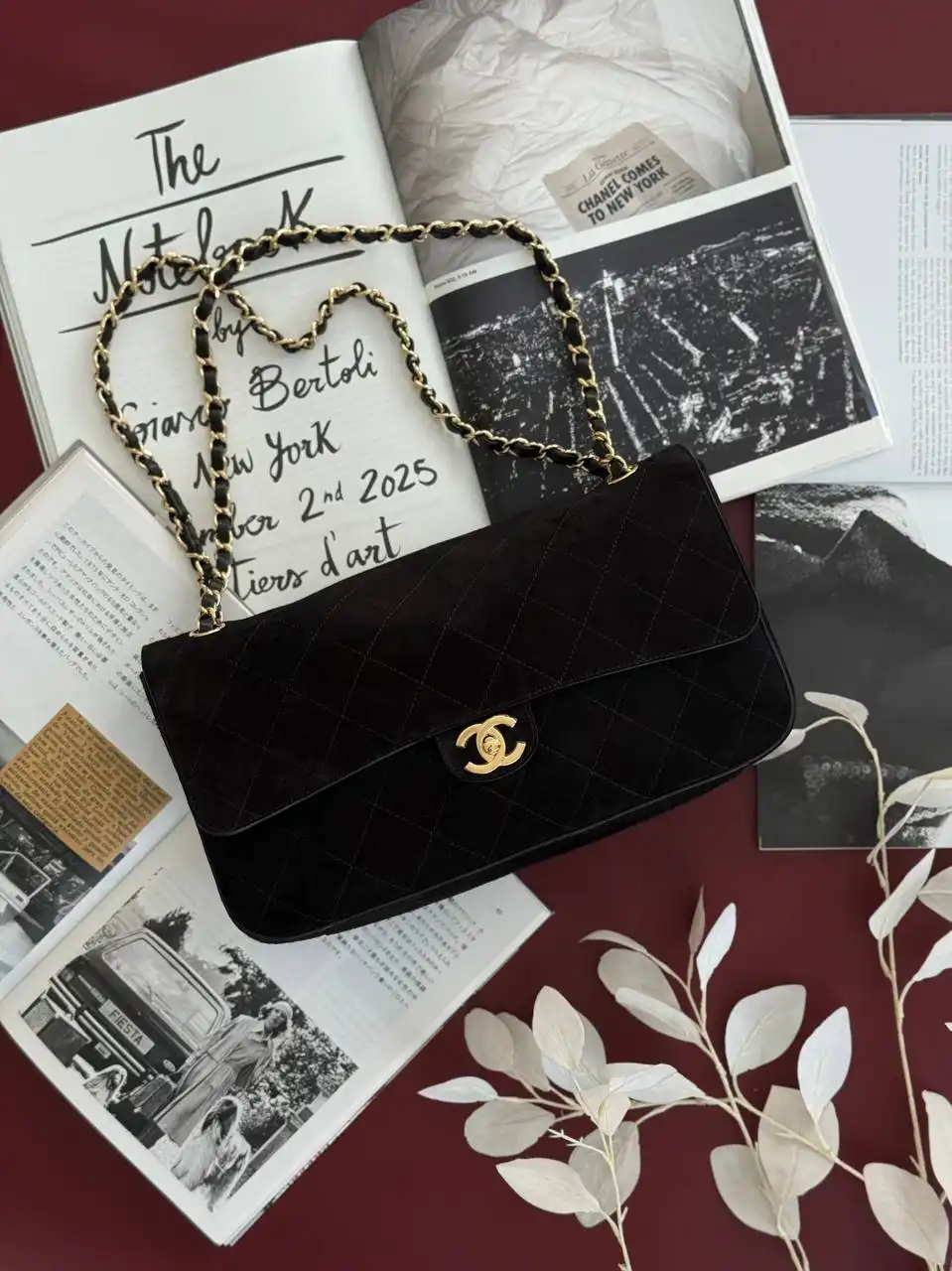 CHANEL Chanel Maxi Flap XL Velvet Black GHW 32cm