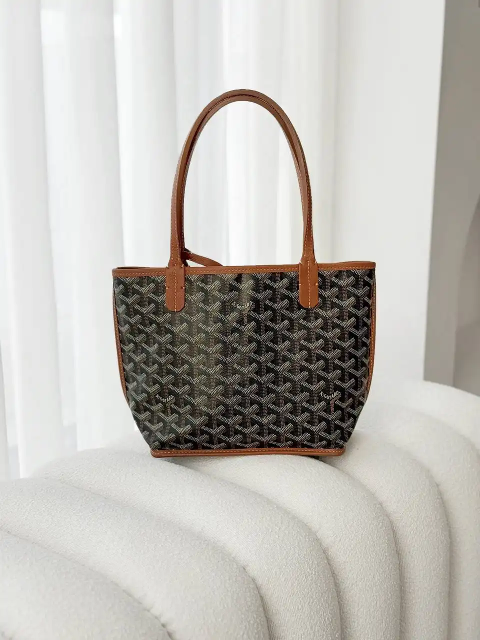 GOYARD Preloved Goyard Mini Anjou Bag Black tan