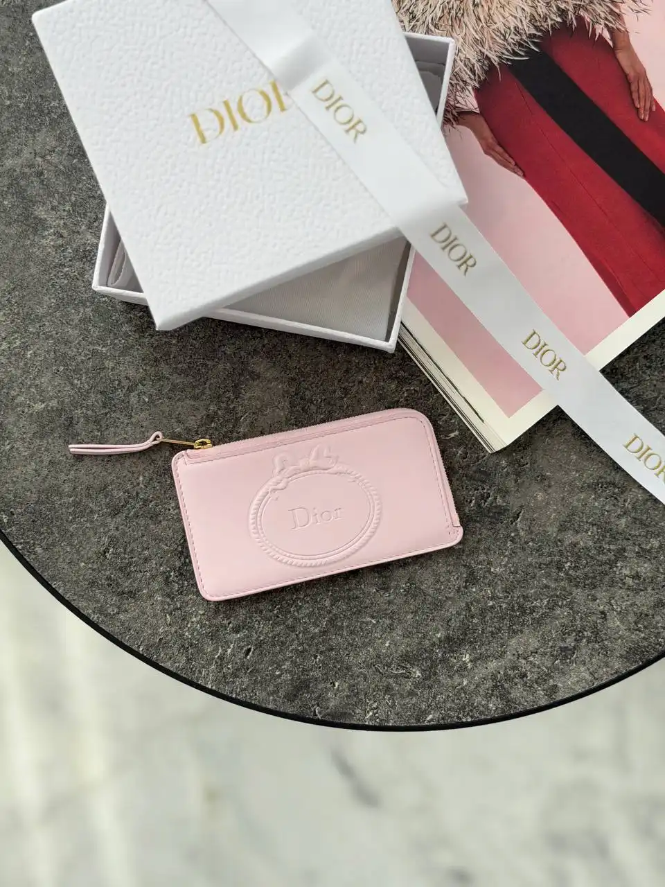 DIOR Dior Salon Cosmos Zip Card Holder Pink