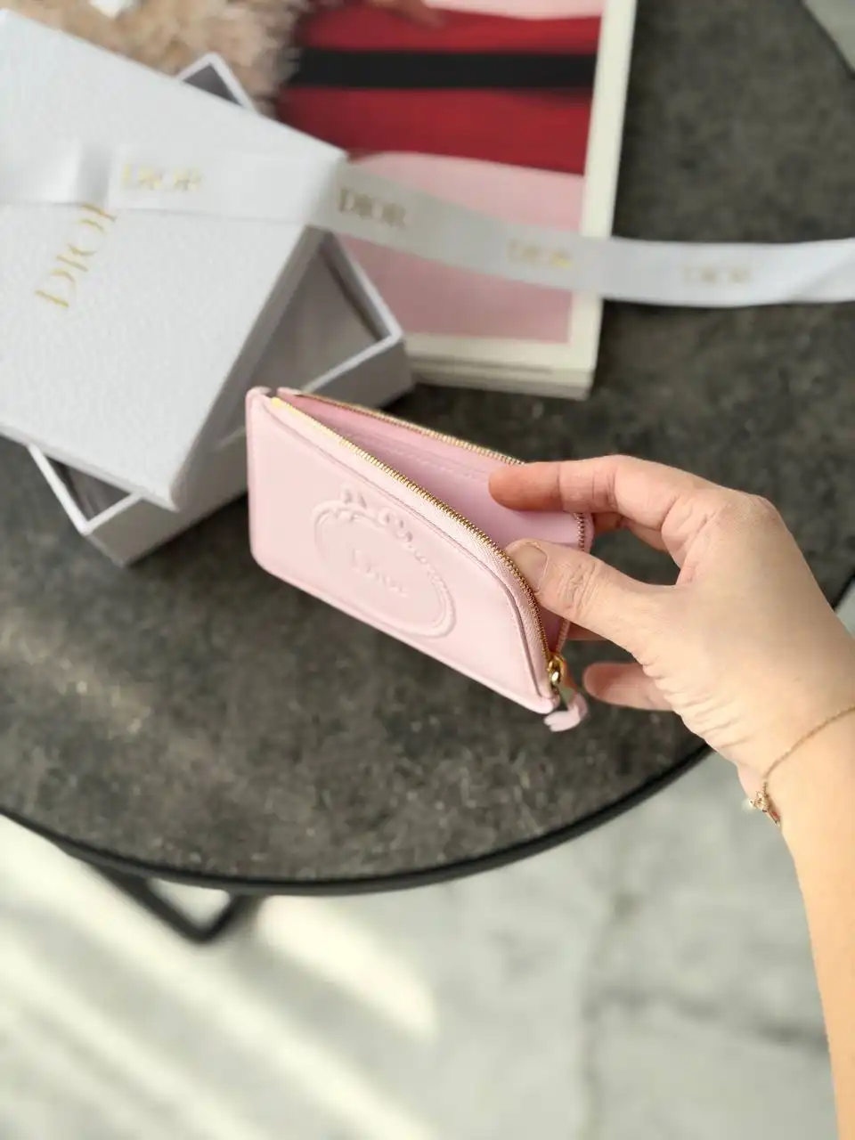 Dior Salon Cosmos Zip Card Holder Pink - photo 3