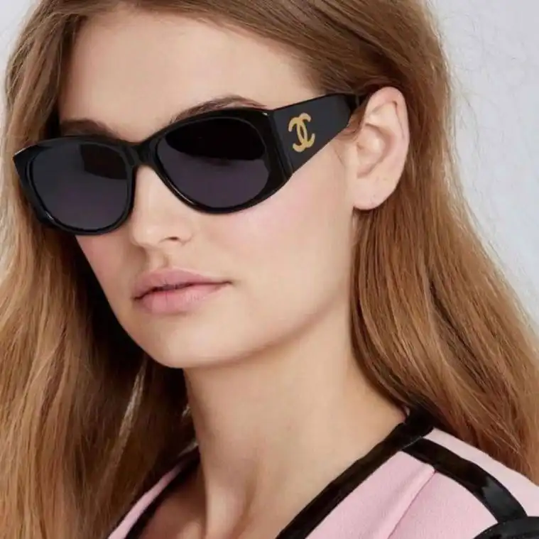 Chanel Rectangle Sunglasses GD Black GHW - photo 9