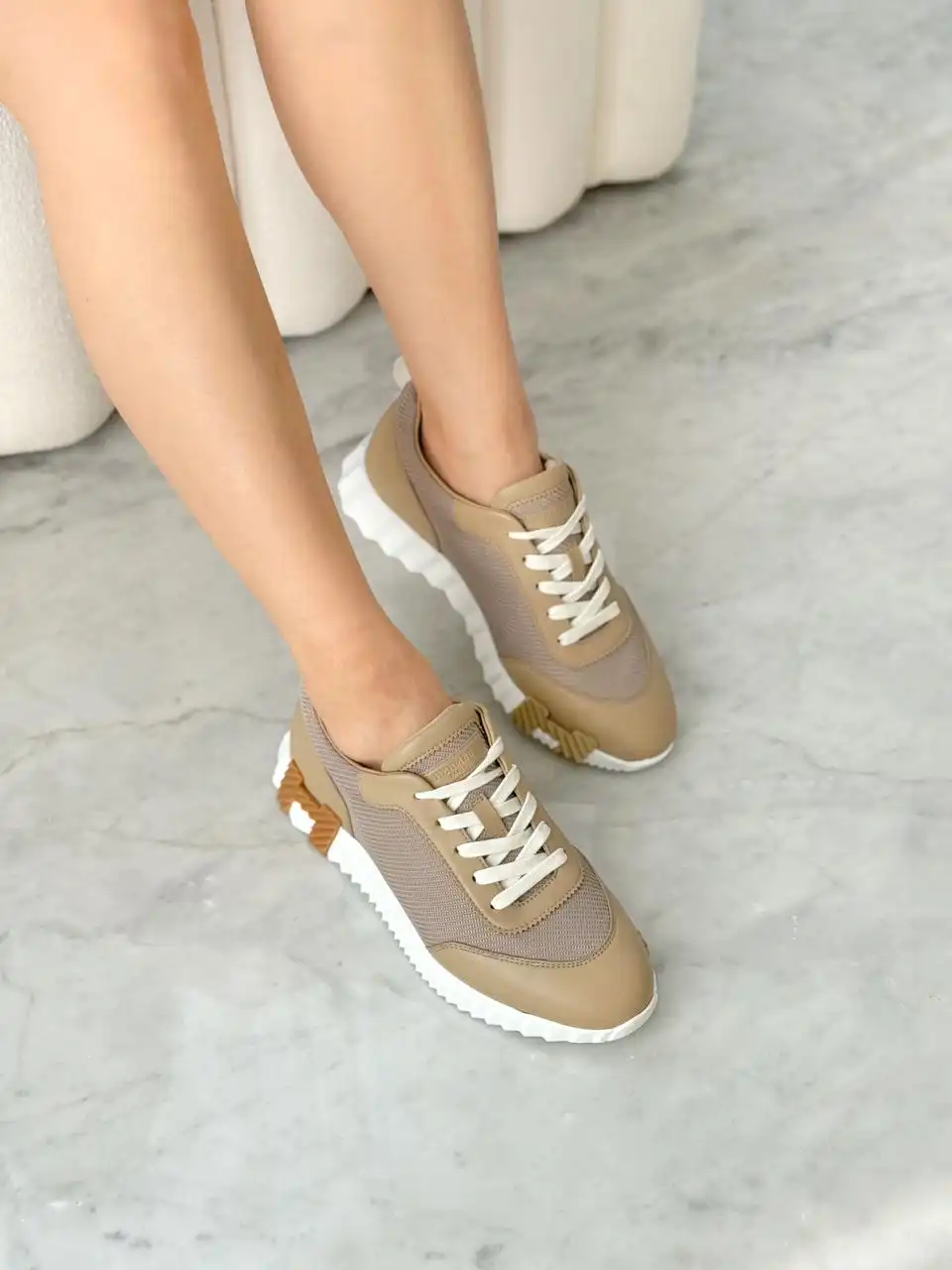Hermes Bouncing Sneakers Beige Lin - photo 3