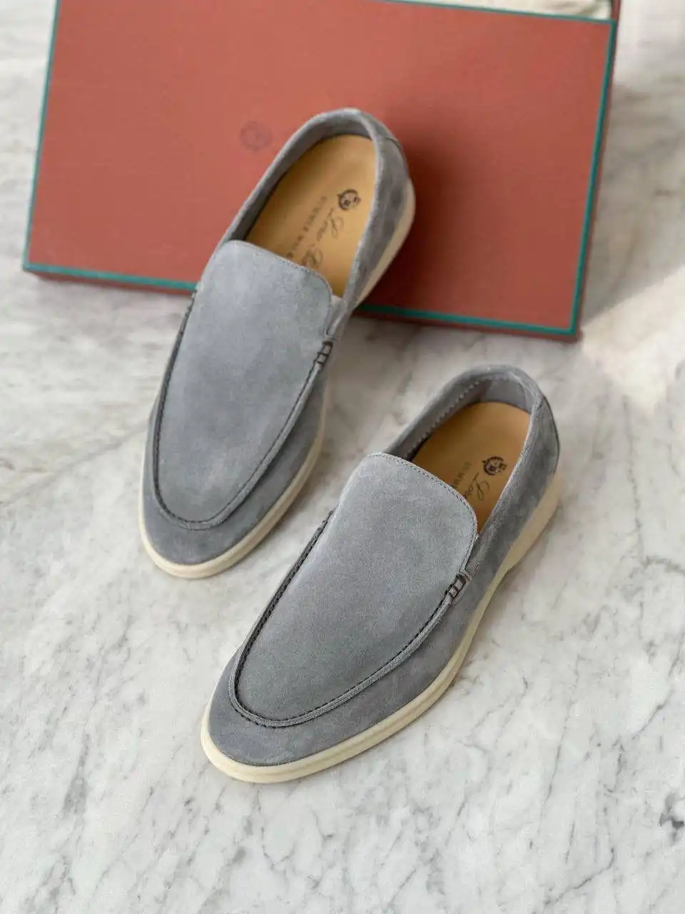 Loro Piana Summer Walk Loafers Gull Gray Men - photo 1