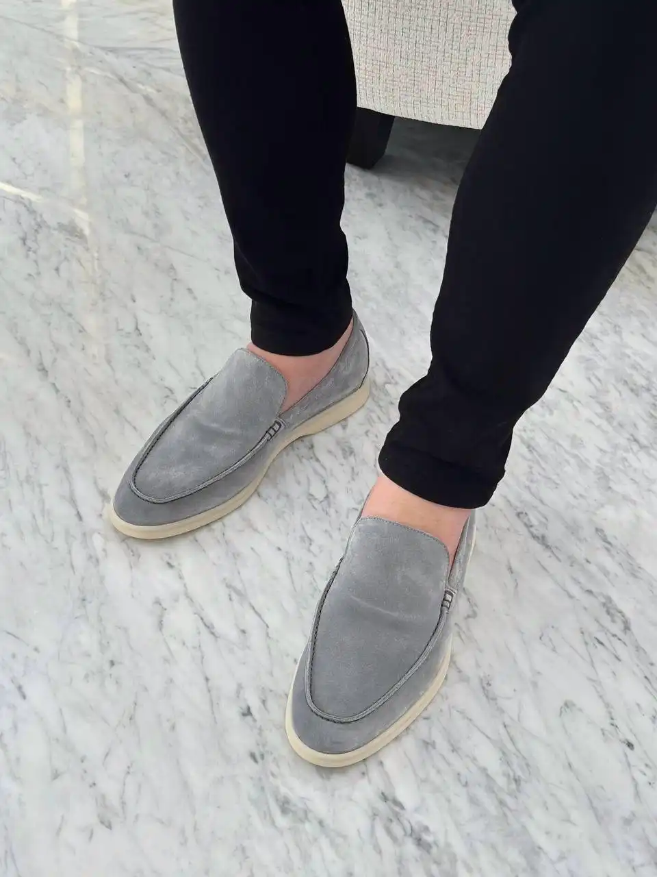 Loro Piana Summer Walk Loafers Gull Gray Men - photo 2