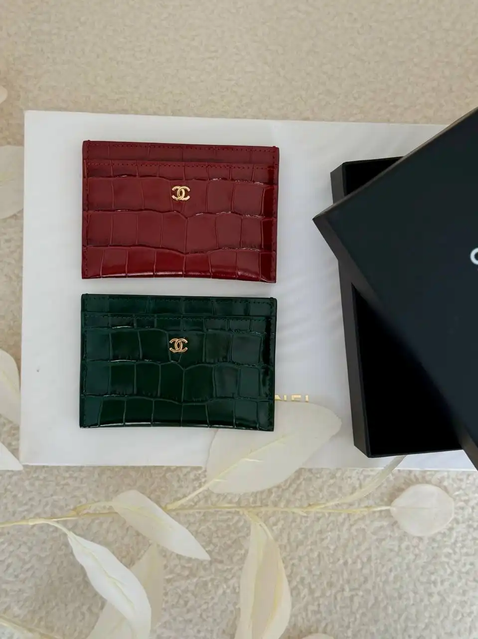 Chanel Classic Card Holder Croco Green Emerald GHW - photo 4