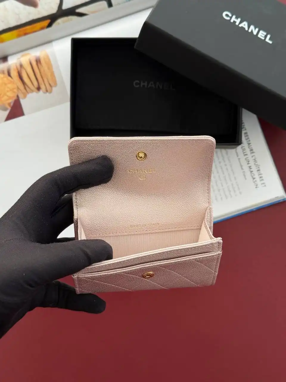 Chanel Classic Flap Card Wallet Rose Gold GHW - photo 3
