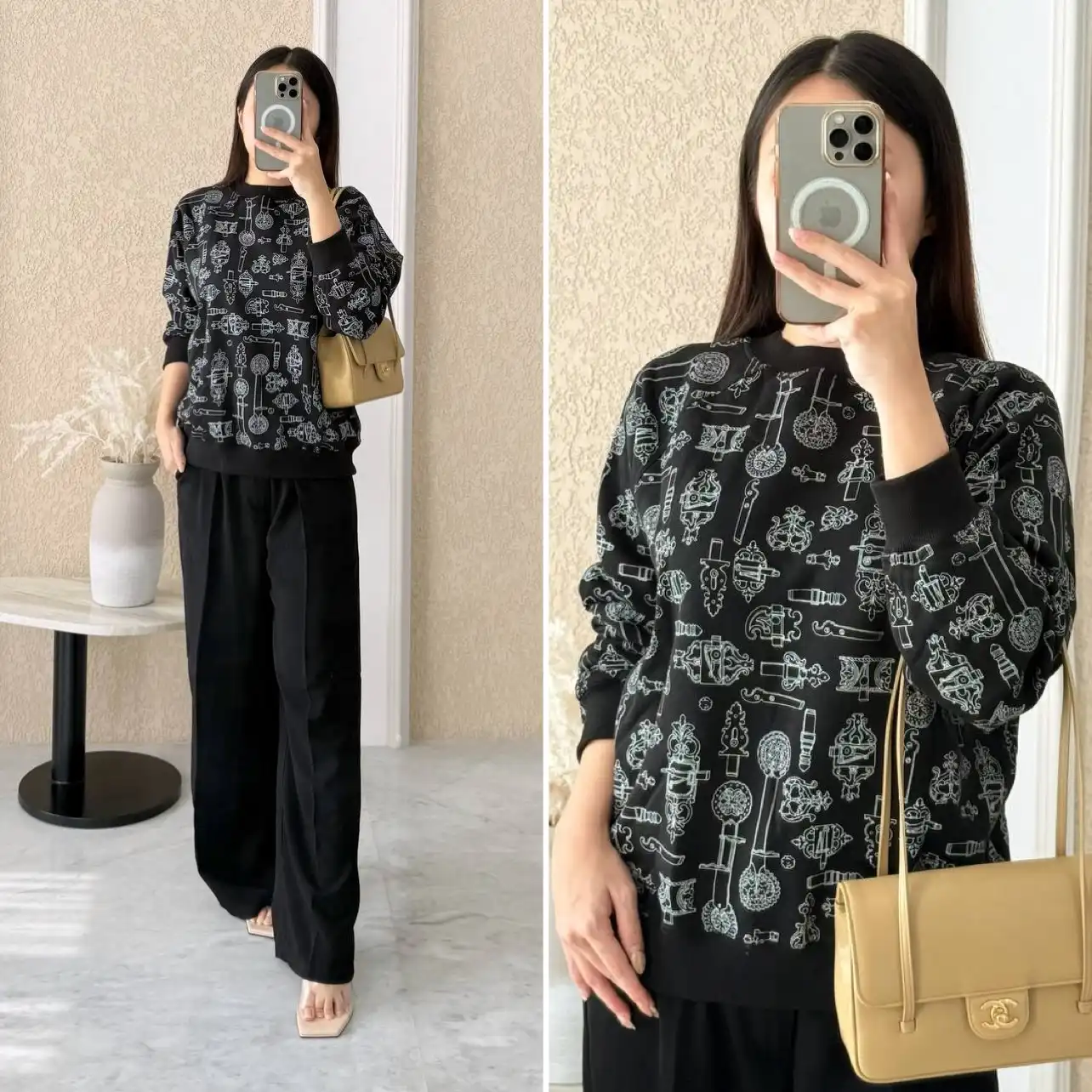 Hermes Ferronnerie Remix Sweatshirt Noir / Black - photo 1