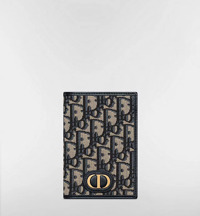 Dior 30 Montaigne Passport Holder Blue Dior Oblique Jacquard - photo 3