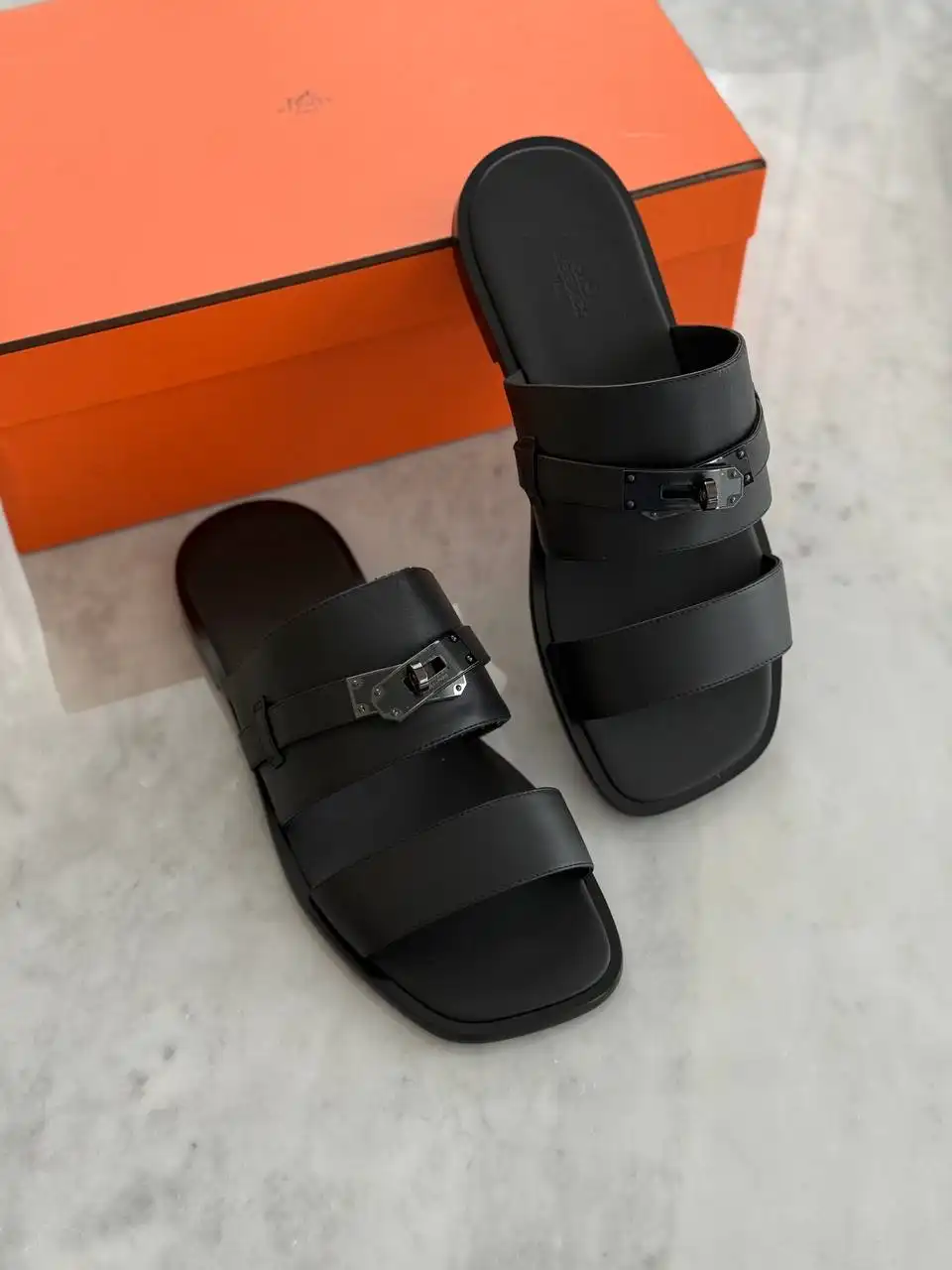 Hermes Hermes Made Sandals Black