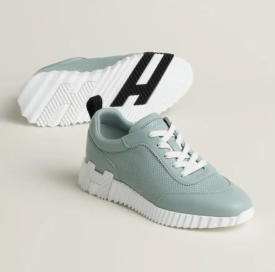 Hermes Bouncing Sneaker Leather Bleu Glacier - photo 4